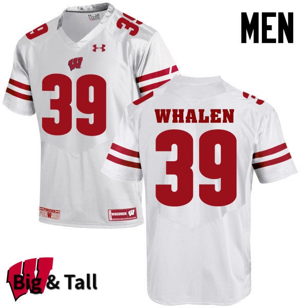 Wisconsin Badgers Men's #30 Jake Whalen NCAA Under Armour Authentic White Big & Tall College Stitched Football Jersey JV40C23NL